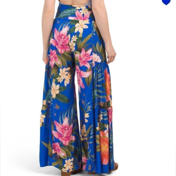 PQ SWIM Cora Floral Blue Cover-Up Pants.Size M/L - Picture 3 of 15
